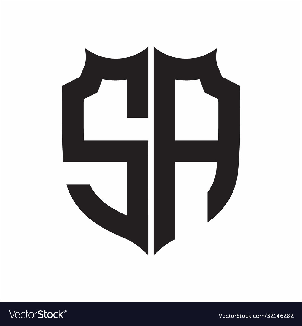 Sa logo shield style monogram design template