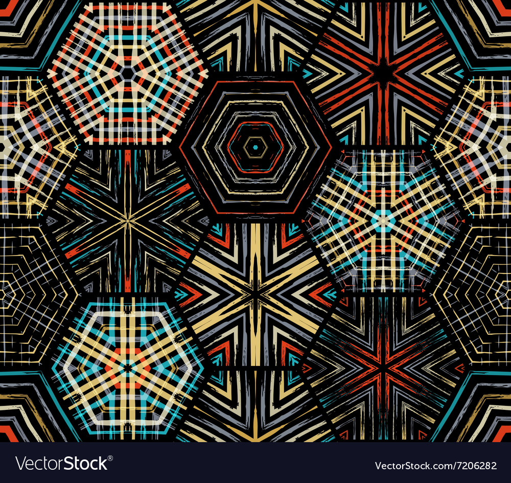 Seamless dark hexagons pattern