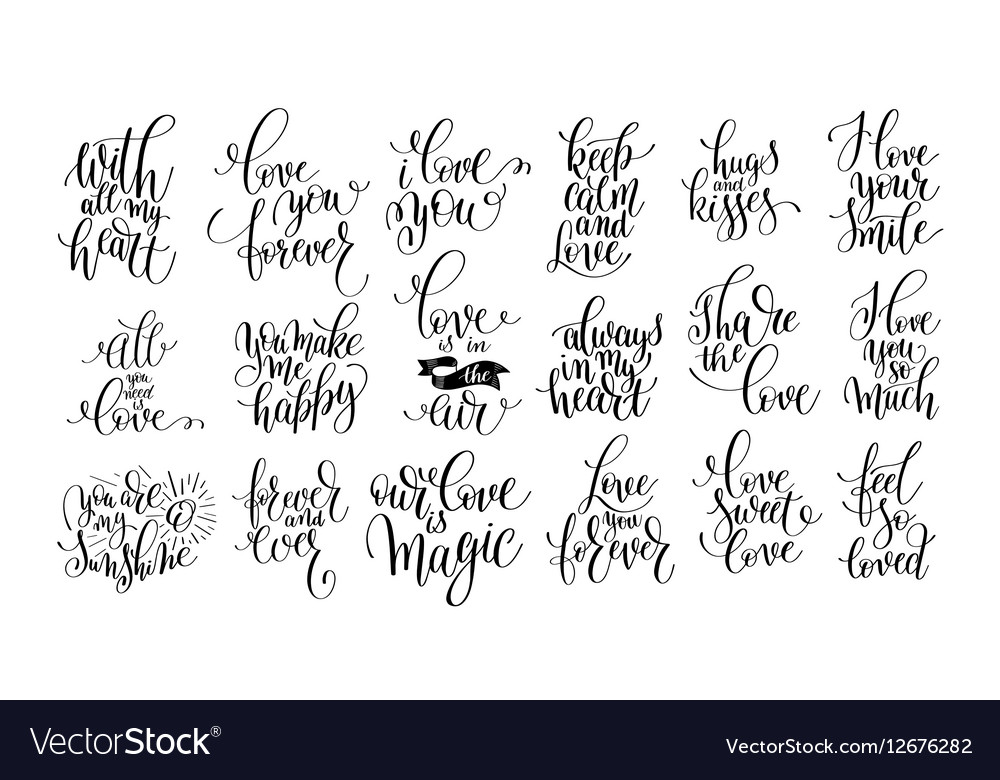 Set Of Handwritten Lettering Positive Quote About Vector Image