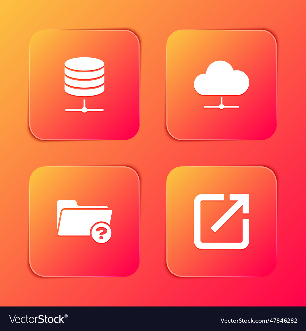 Set server data web hosting network cloud vector image Set server data web hosting network cloud