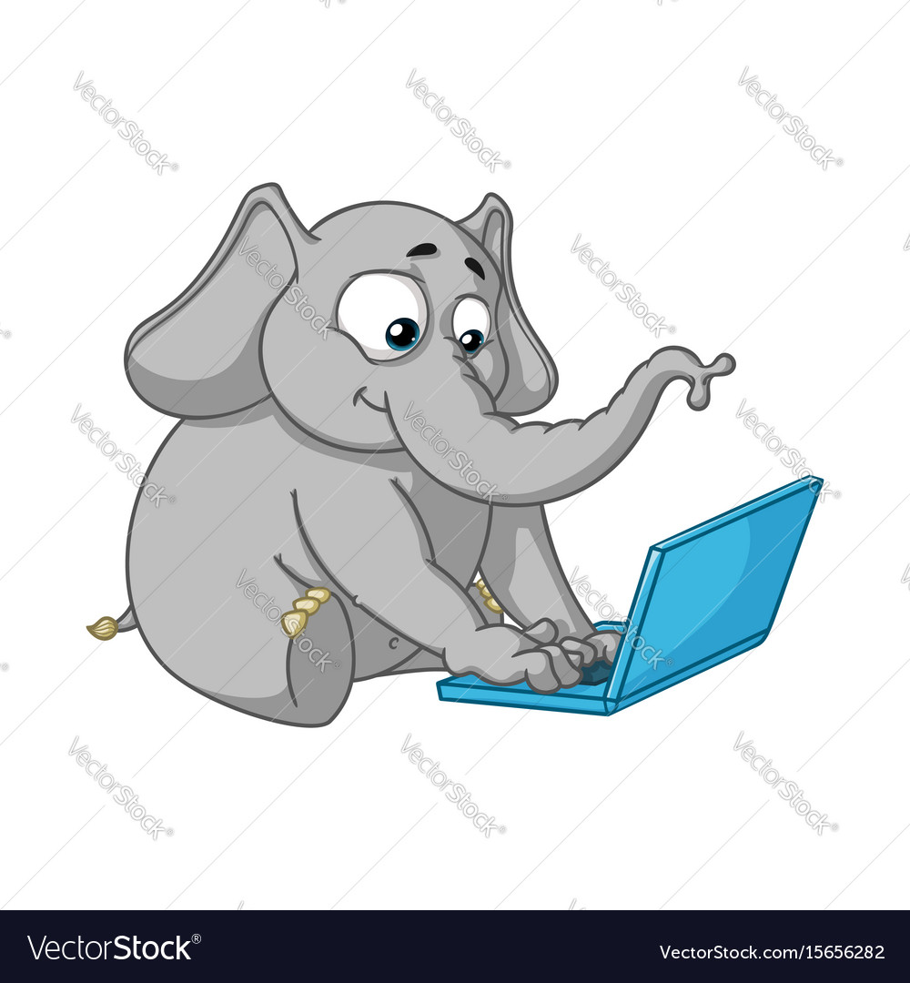 Sits at the computer work on internet