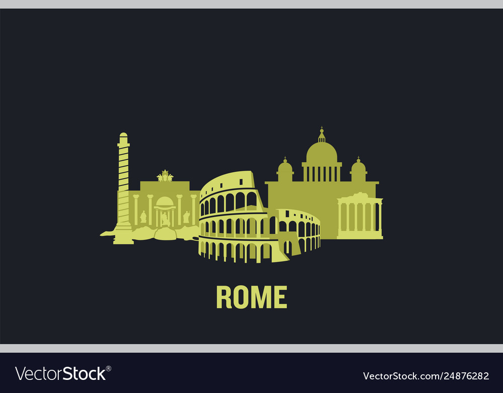 Skyline rome flat design