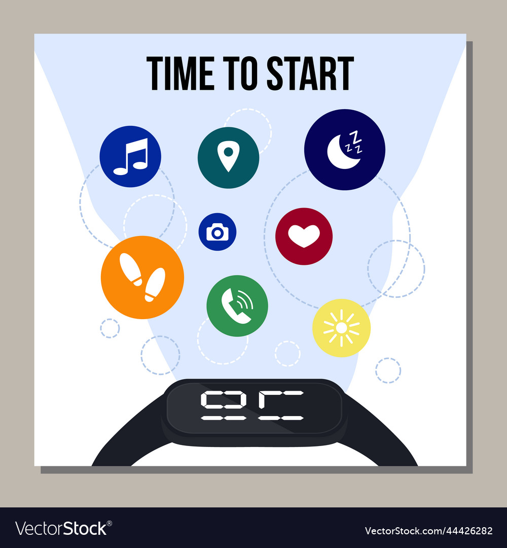 Sport Tracking Smart Watch Banner oder Poster Mockup vector image Sport Tracking Smart Watch Banner oder Poster Mockup
