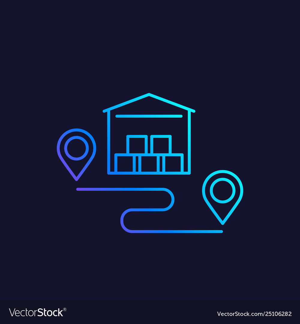 Warehouse storage unit linear icon