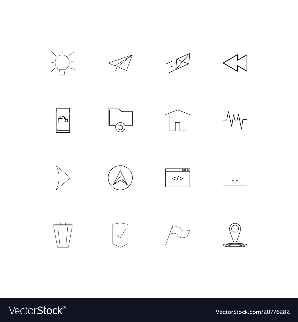 Web linear thin icons set outlined simple