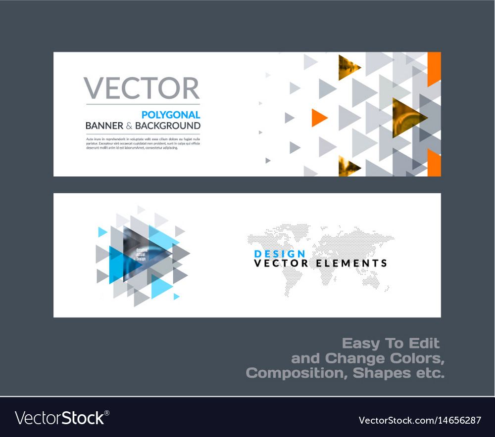 Abstract set of modern horizontal website