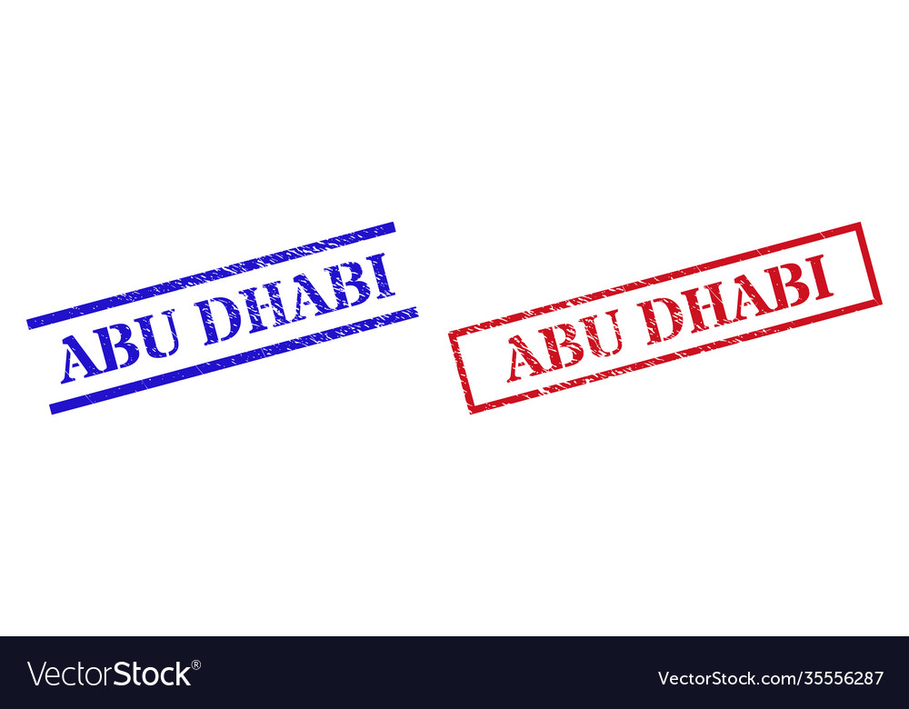 Abu dhabi textured rubber stamp seals Royalty Free Vector