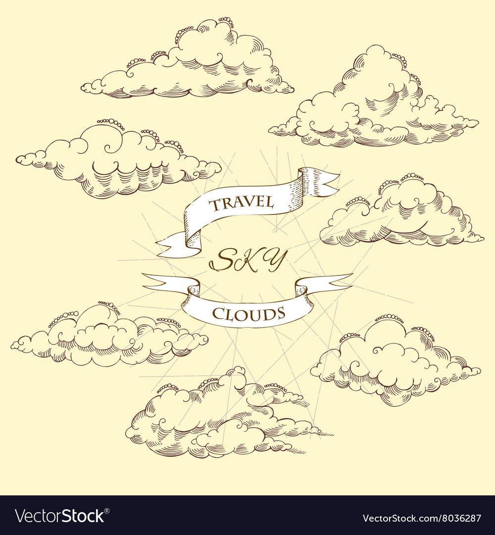 Background with clouds sketches