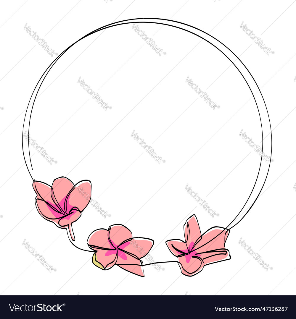 Frangipani Floral Frame - Sketch