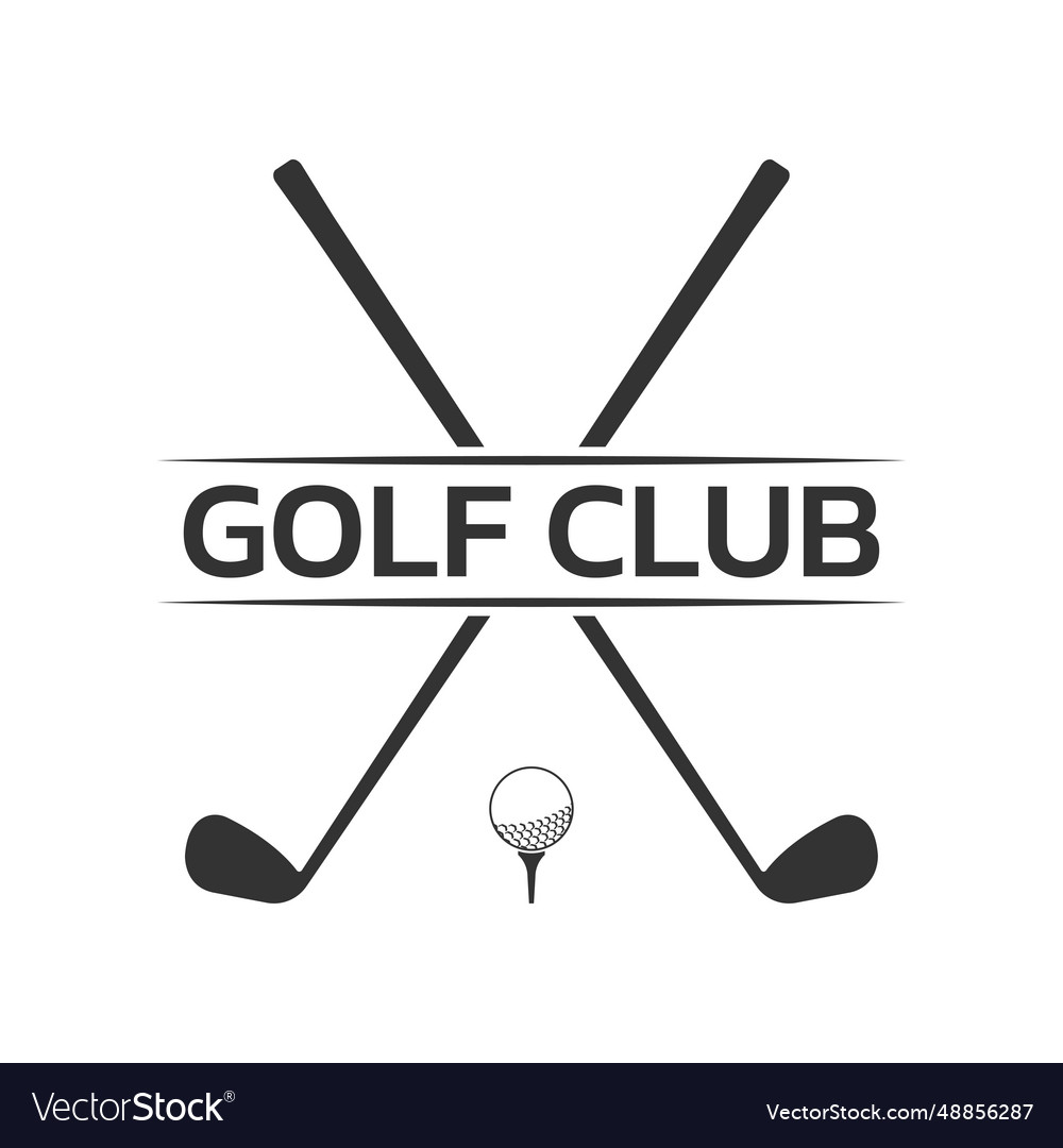 Golf club logo badge or icon with ball on tee Vector Image