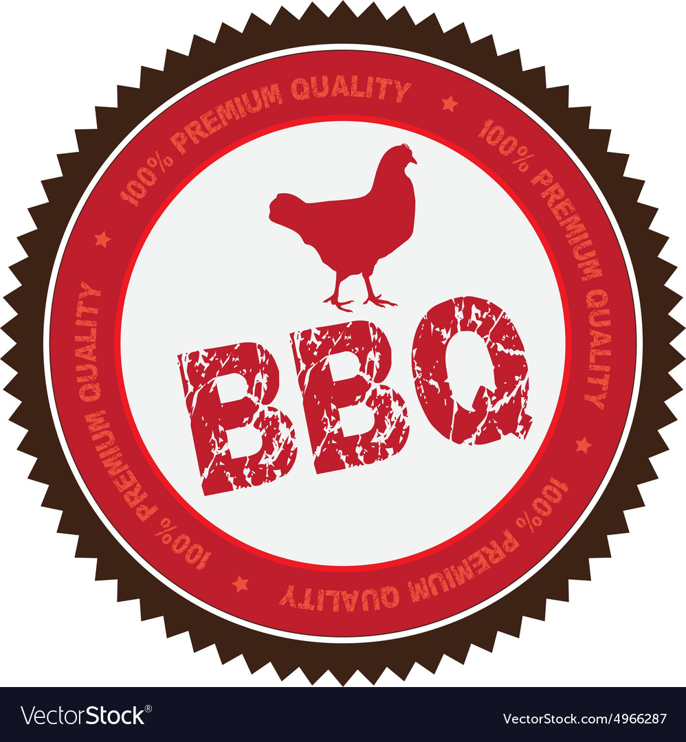 Isolated label with text and barbecue elements