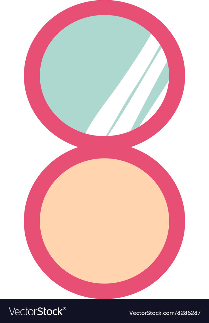 makeup-compact-face-powder-with-mirror-fashion-vector-image