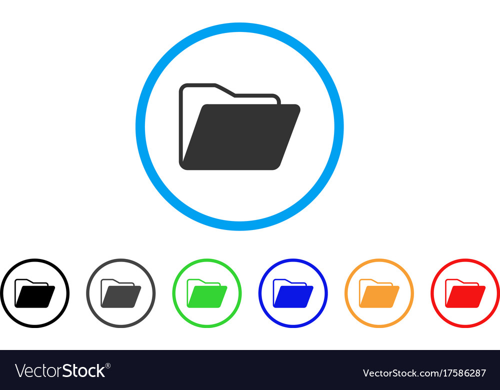 Open folder rounded icon Royalty Free Vector Image