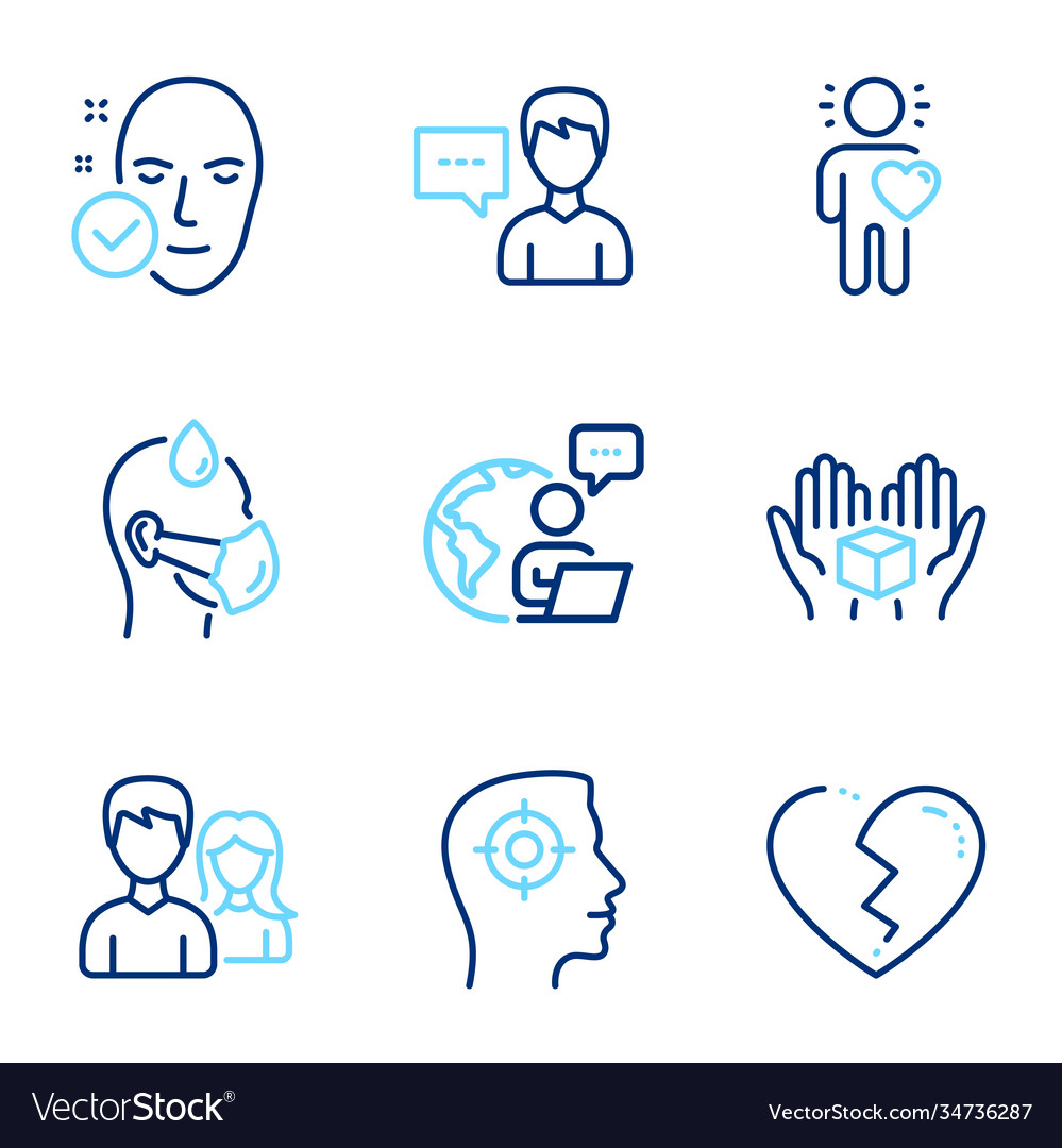 People icons set included icon as hold box Vector Image