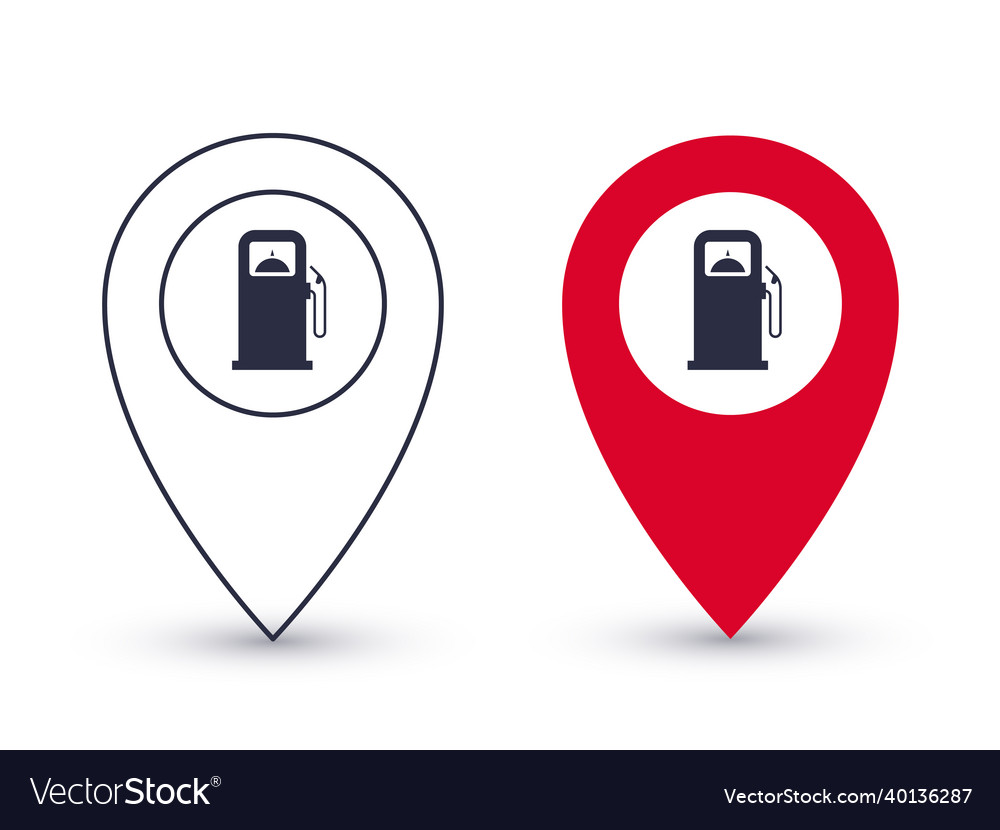 Pointer icons gas station point geolocation