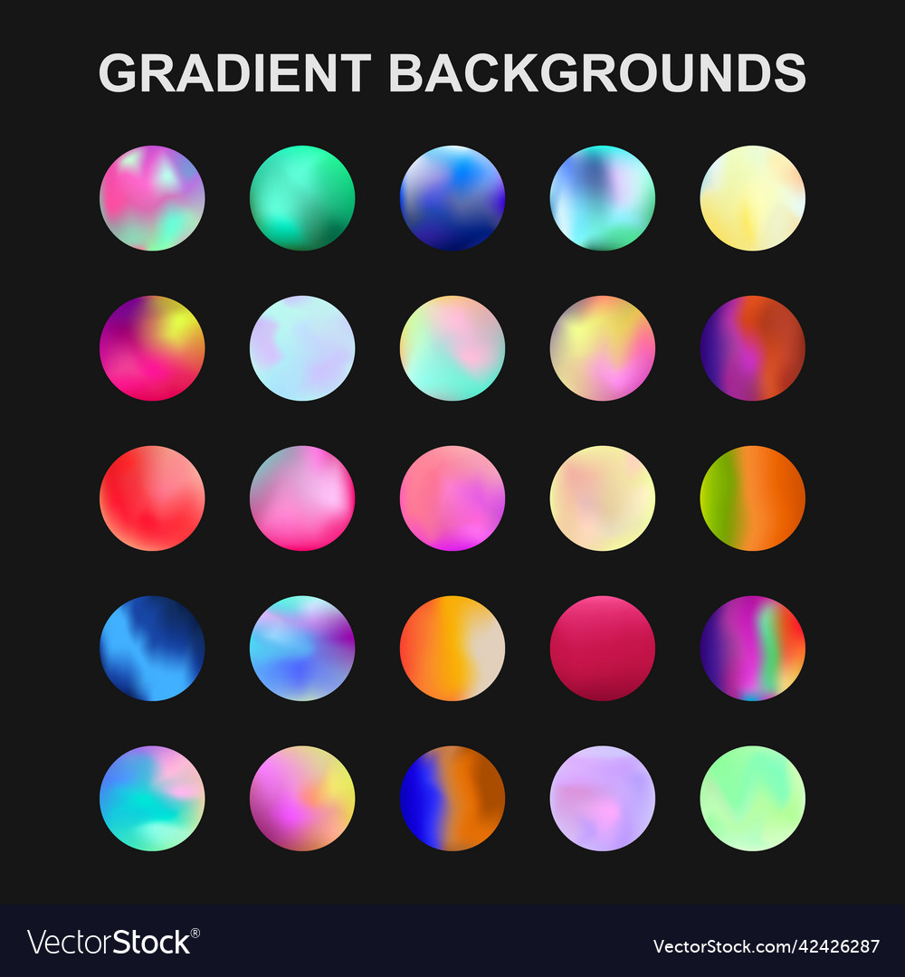 Set of 25 different gradient texture backgrounds