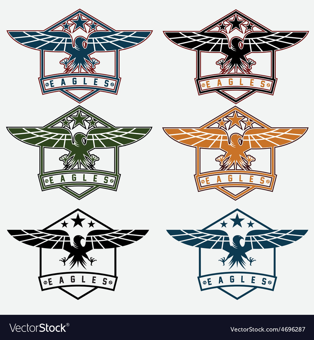 Set of crests with eagles