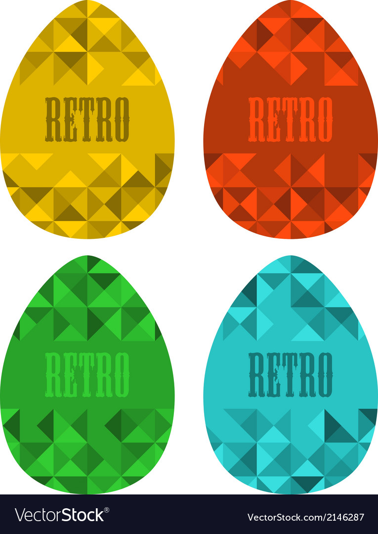 Set of retro eggs made triangles