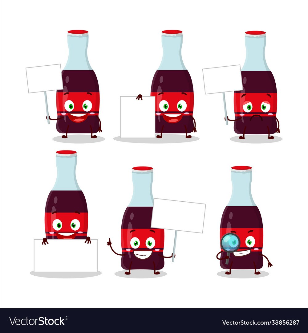 Soda bottle character bring information board