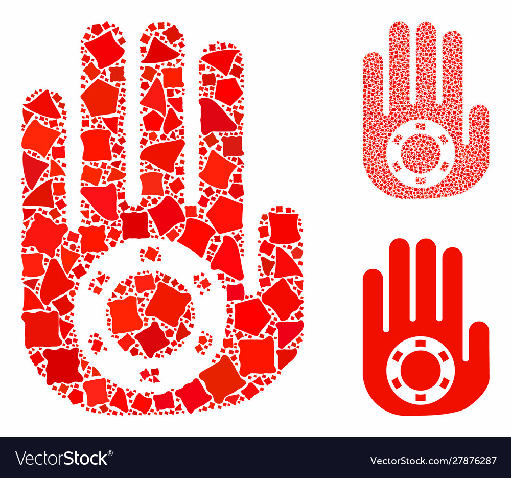 Stop gambling palm composition icon bumpy