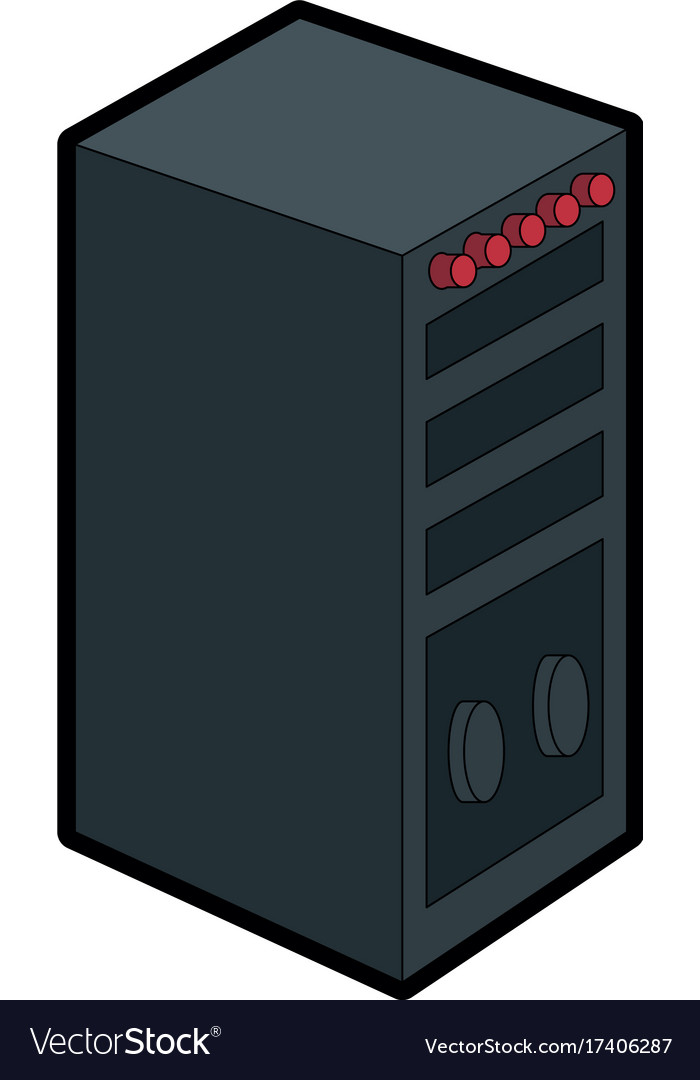 Tower computer isolated icon