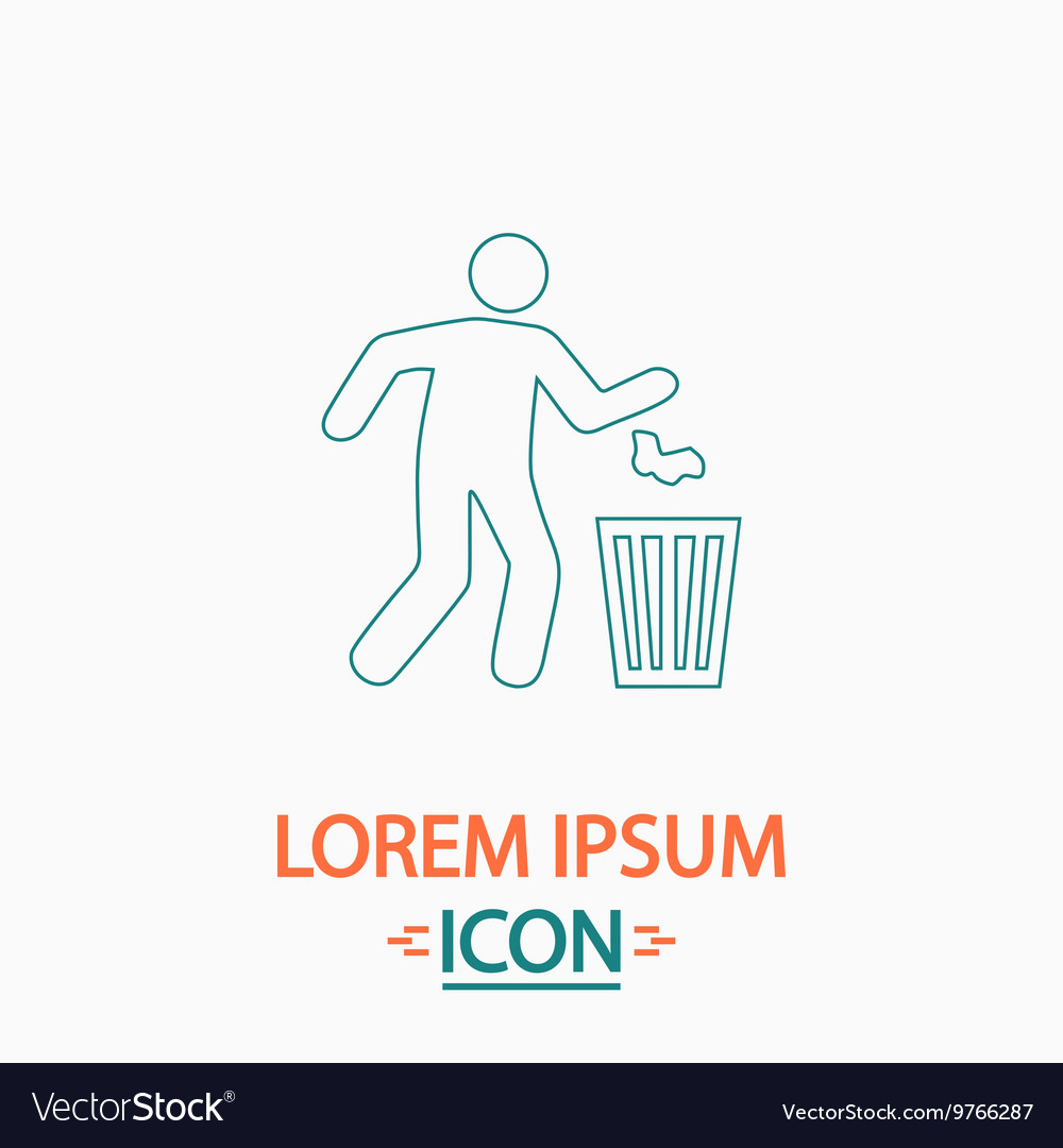 Trash bin computer symbol vector image Trash bin computer symbol