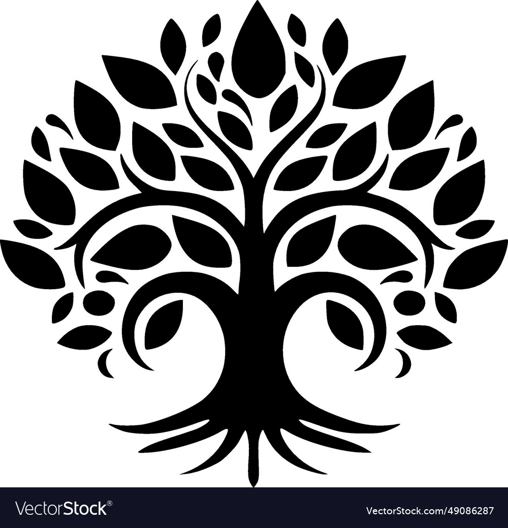 Tree - minimalist and flat logo Royalty Free Vector Image