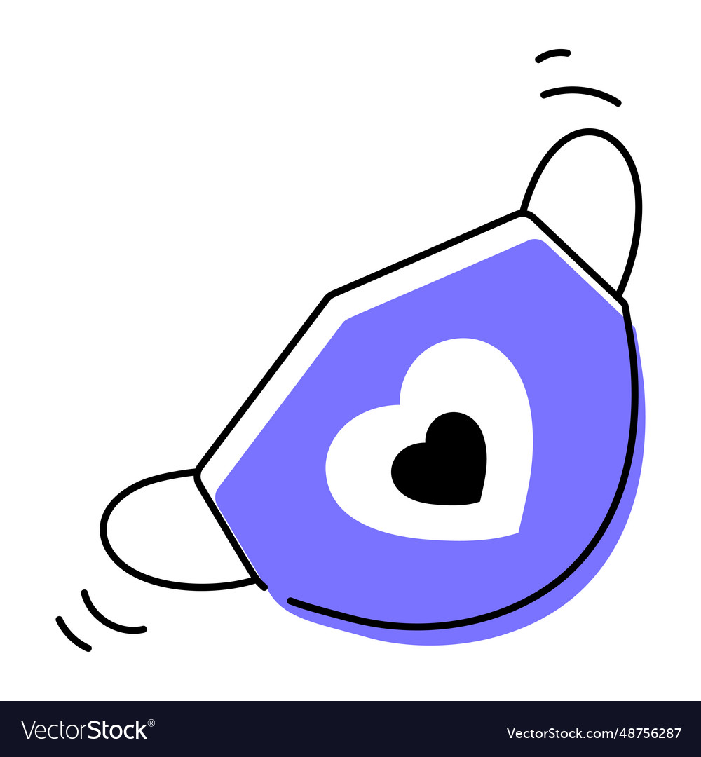 Unique doodle icon of love mask
