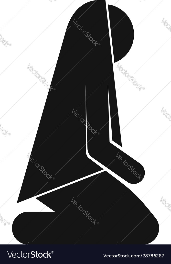 Woman namaz icon simple style Royalty Free Vector Image