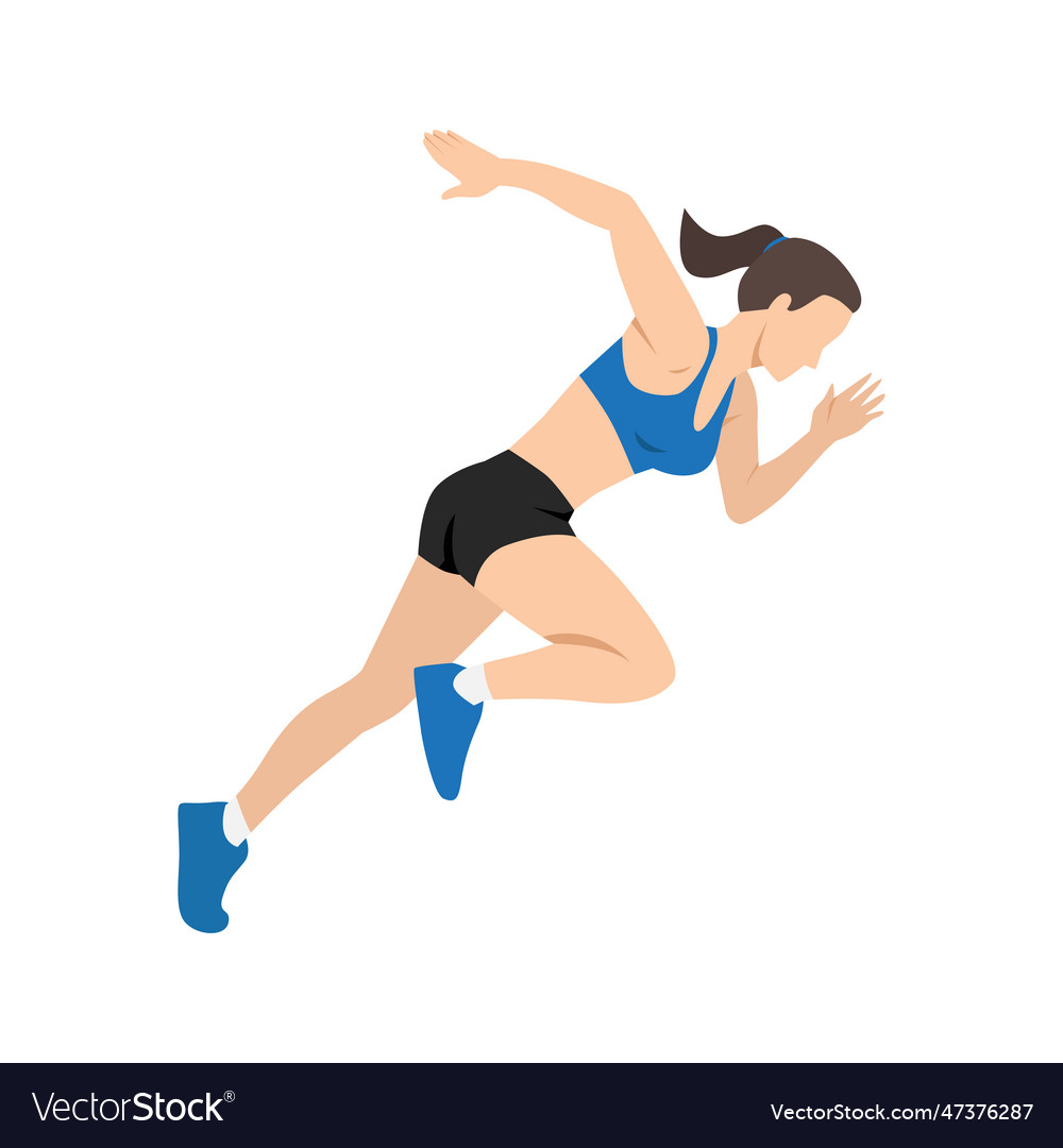 Woman runner sprinter explosive start in running Vector Image