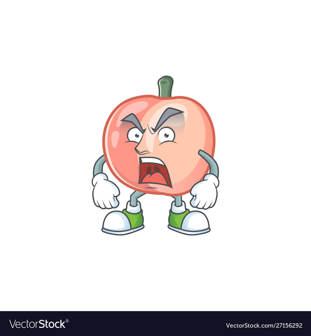 Angry Peach Cartoon Fruit