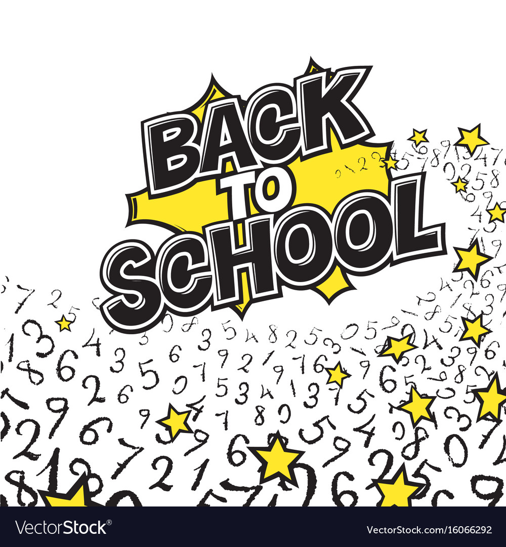 Back to school black and yellow comic retro