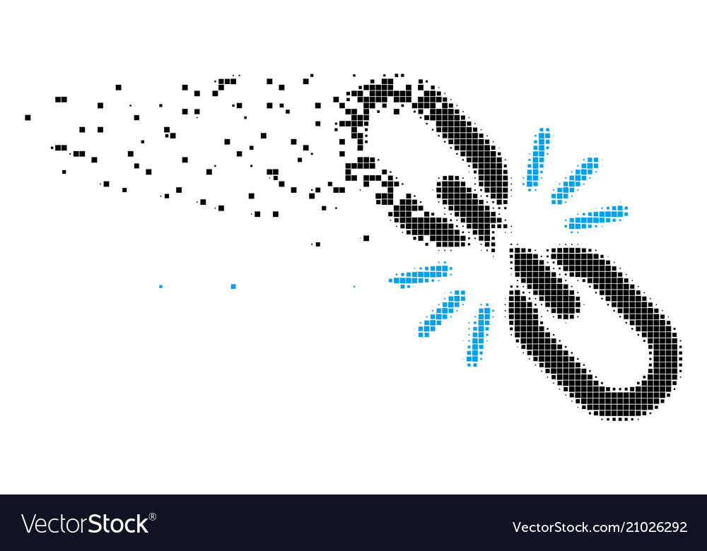 Break chain link decomposed pixel icon