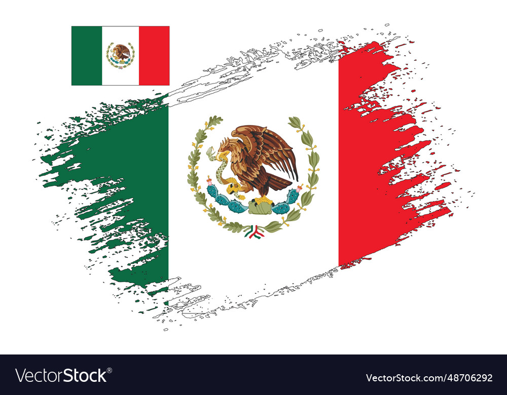 Brush design mexico flag Royalty Free Vector Image