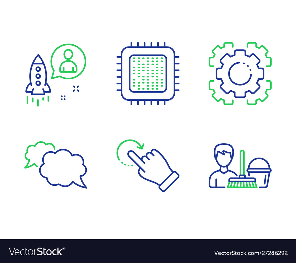Cpu processor rotation gesture and messenger vector image Cpu processor rotation gesture and messenger