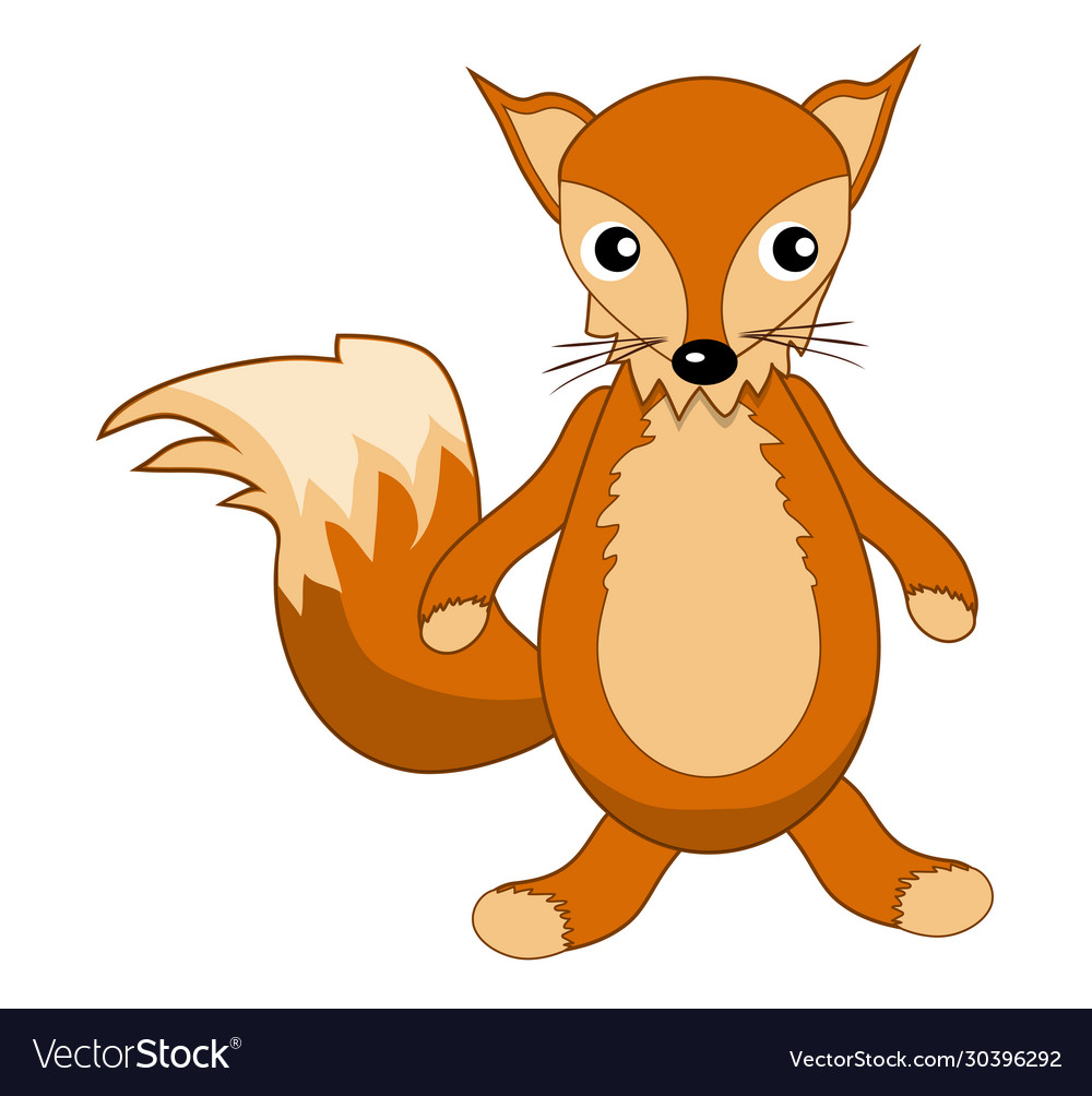 Cute fox isolated on white background