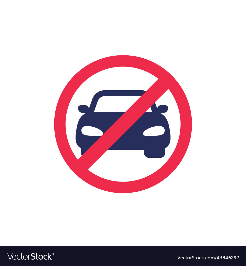 Do not park or no cars sign Royalty Free Vector Image