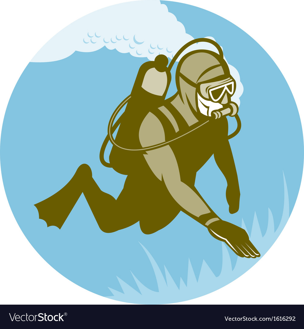 Frogman Scuba Diver Diving Royalty Free Vector Image