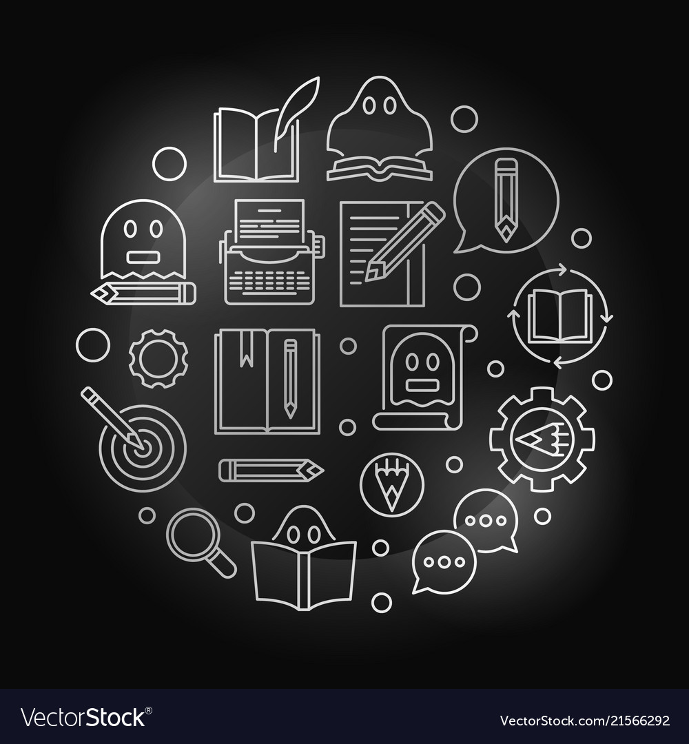Ghostwriter round creative bright vector image Ghostwriter round creative bright