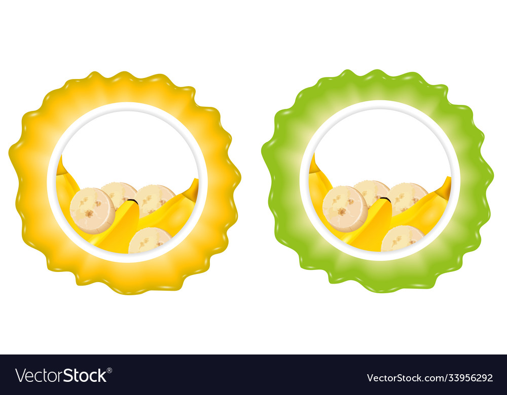 Label with banana set templates for design