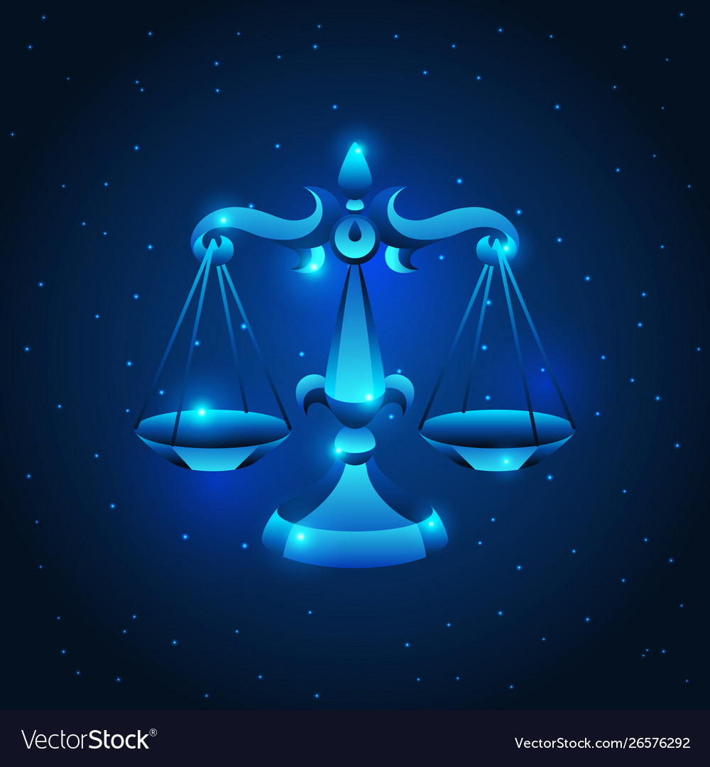 Libra zodiac sign blue star horoscope symbol Vector Image