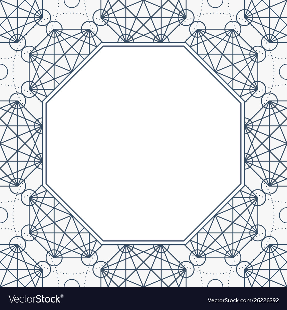 Linear geometry background with frame vector image Linear geometry background with frame