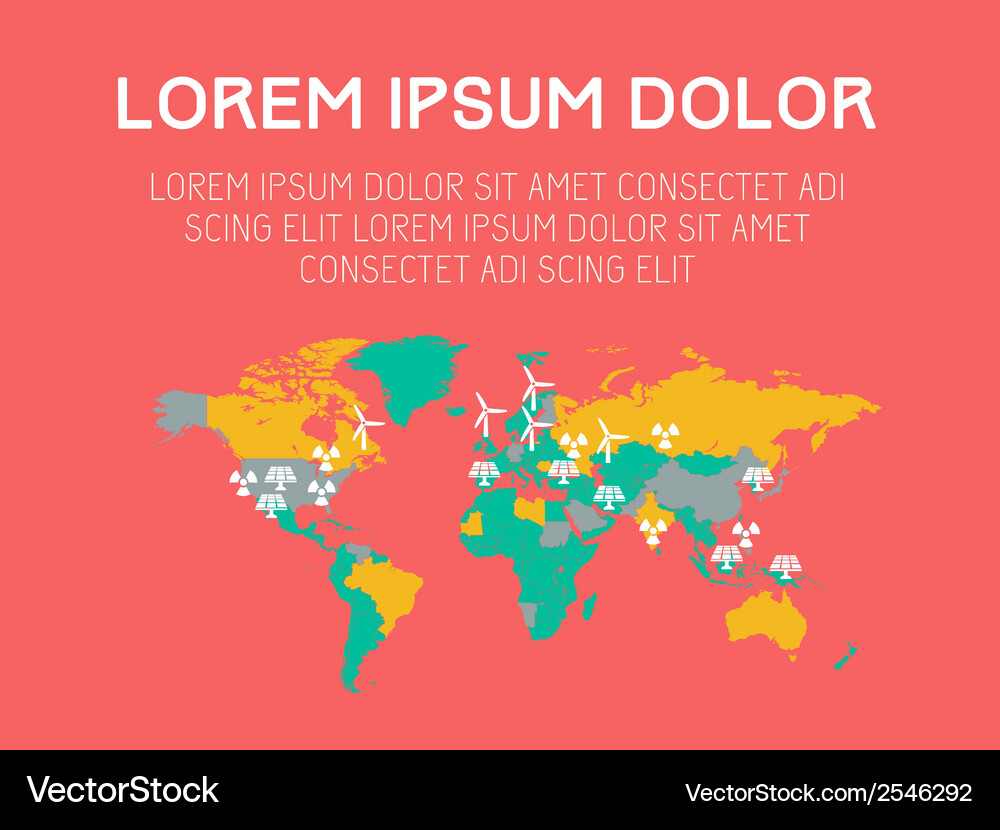 Map of the world Royalty Free Vector Image - VectorStock