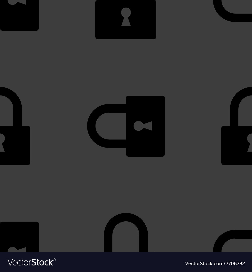 Padlock web icon flat design seamless pattern