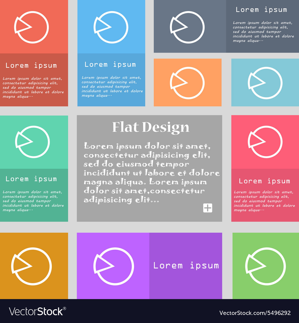 Pie chart graph icon sign set of multicolored