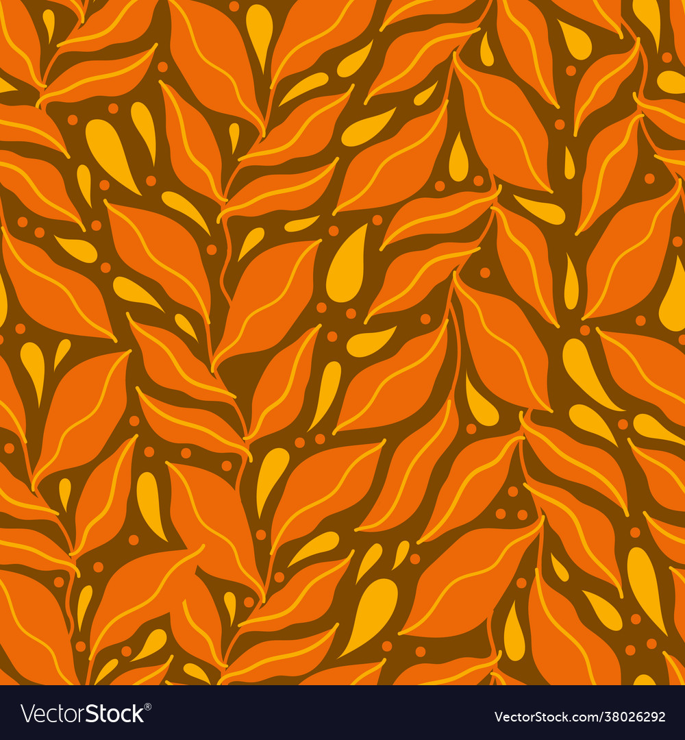 Seamless pattern leaves plant floral motif nature Vector Image