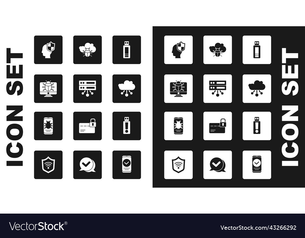 Set usb flash drive server data web hosting Vector Image Set usb flash drive server data web hosting