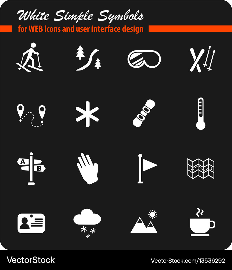 Skiing icon set Royalty Free Vector Image - VectorStock