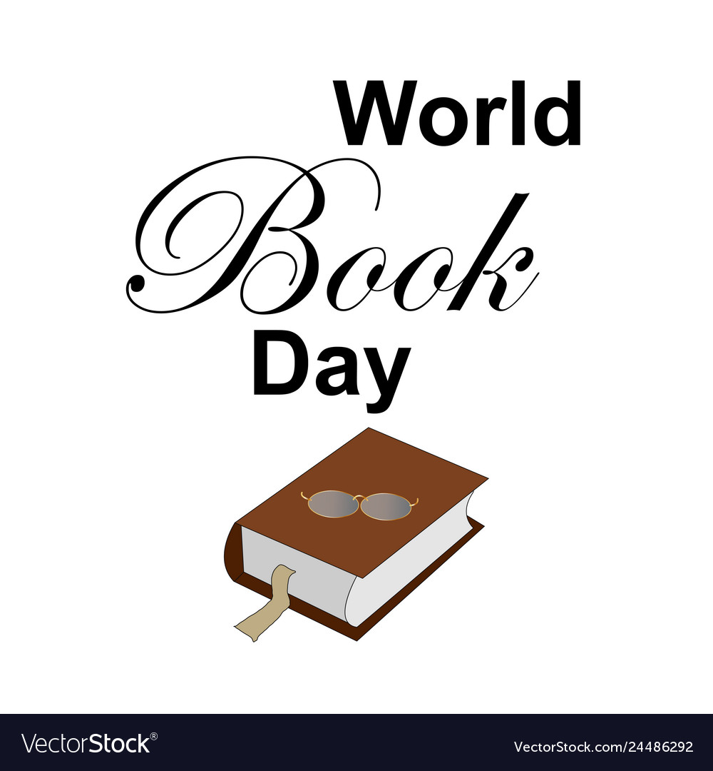 Stylish text for world book day Royalty Free Vector Image