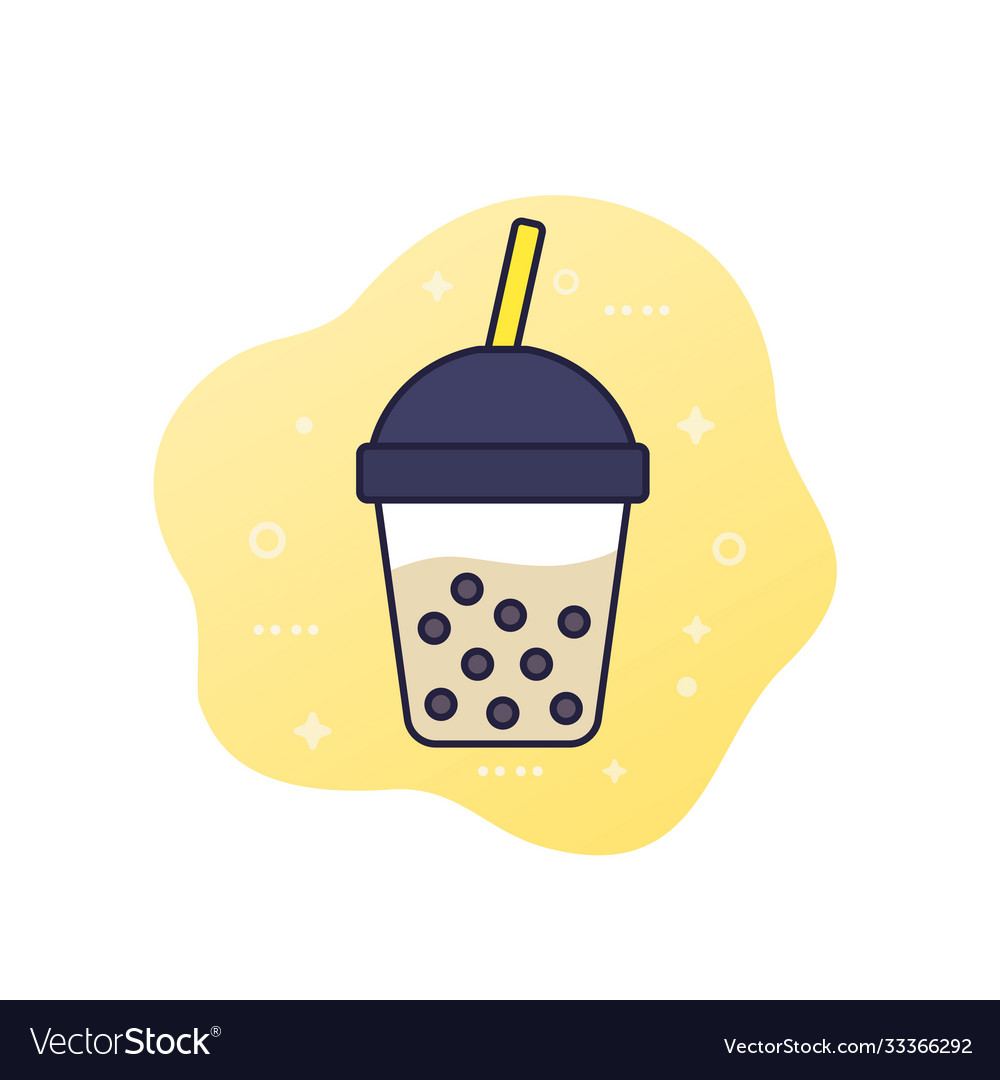 Tapioca drink bubble tea icon Royalty Free Vector Image